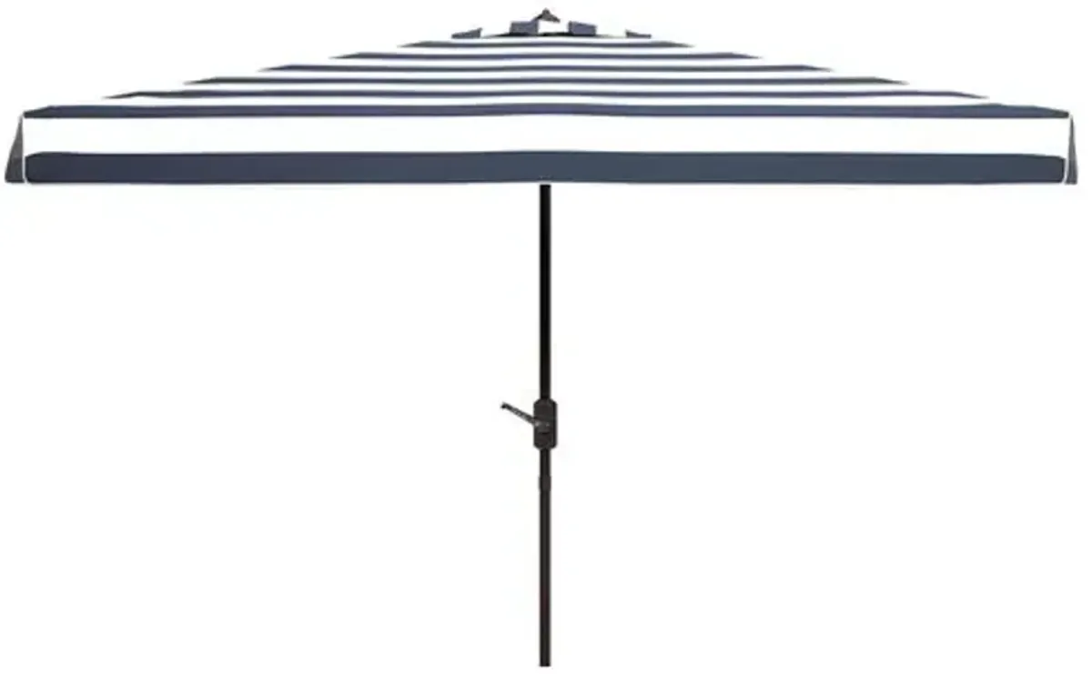 Rita Rectangle Outdoor Patio Umbrella - Navy/White Stripe - Blue