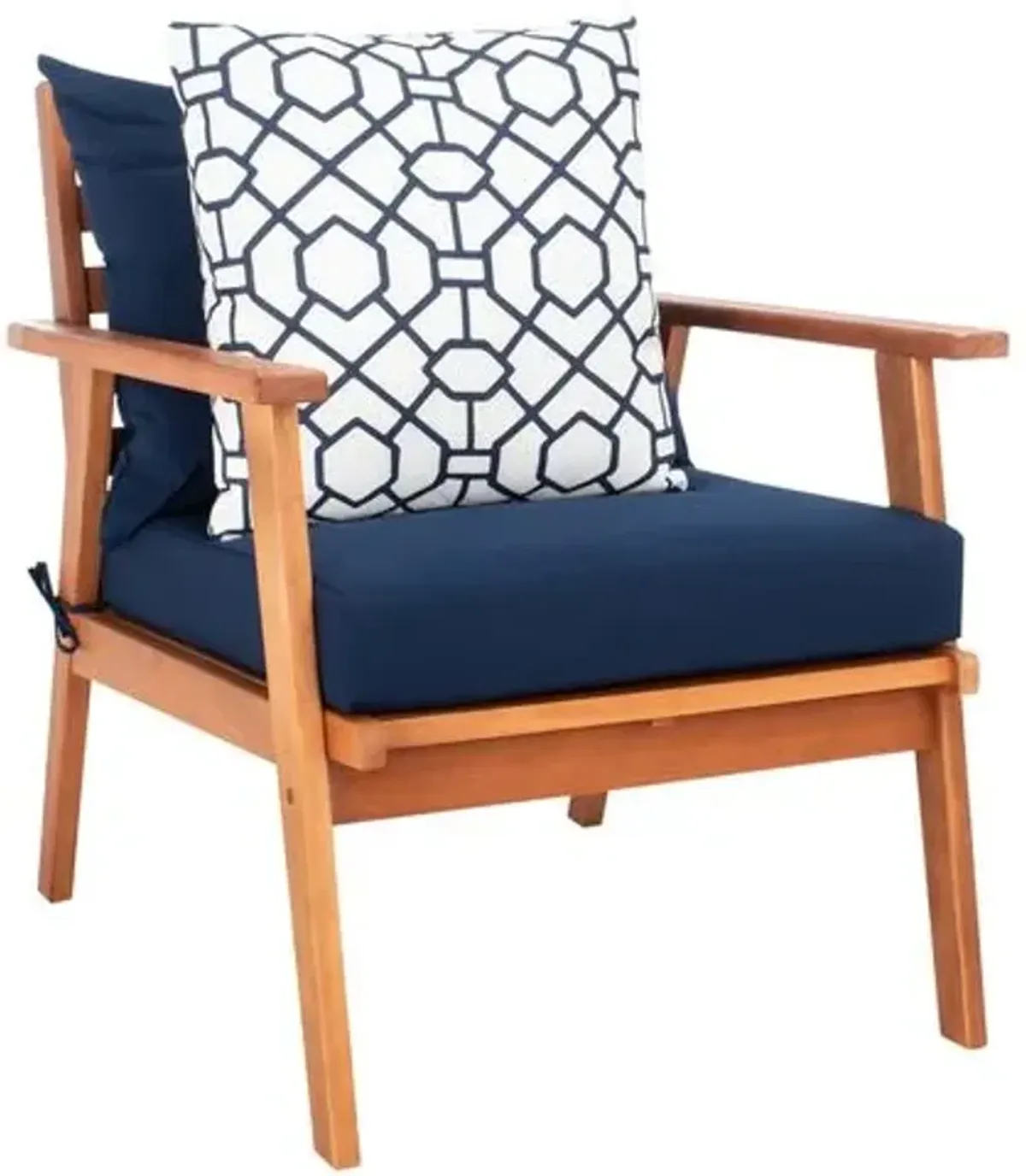 Dora 4-Pc Outdoor Lounge Set - Natural/Navy - Blue