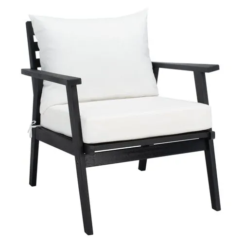 Dale 4-Pc Outdoor Lounge Set - Black/Beige - White