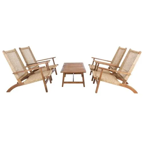 Nina 5-Pc Outdoor Lounge Set - Light Brown