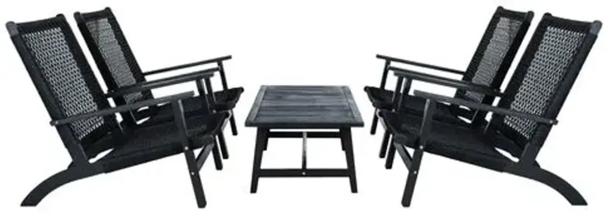 Nina 5-Pc Outdoor Lounge Set - Black