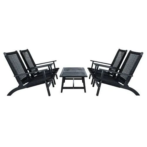 Nina 5-Pc Outdoor Lounge Set - Black