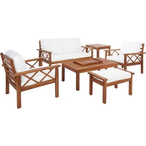 Lori 6-Pc Outdoor Lounge Set - Natural/Beige