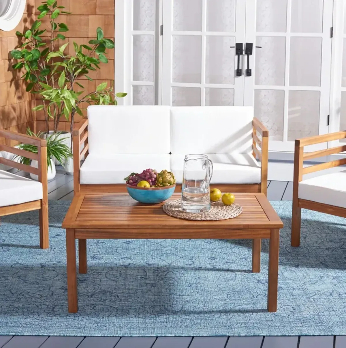 Naeris 4-Pc Outdoor Lounge Set, Natural/Beige