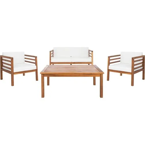 Kendall 4-Pc Outdoor Lounge Set - Natural/Beige