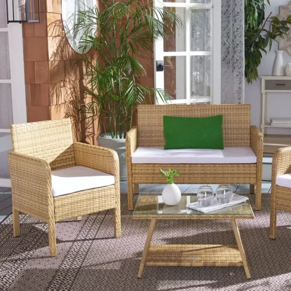 Callipso 4-Pc Outdoor Lounge Set, Nautral/White
