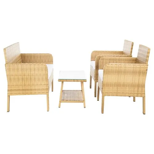 Callipso 4-Pc Outdoor Lounge Set - Nautral/White