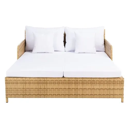 Callipso Outdoor Daybed - Natural/White - Comfortable, Sturdy