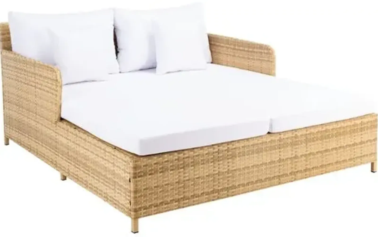 Callipso Outdoor Daybed - Natural/White - Comfortable, Sturdy