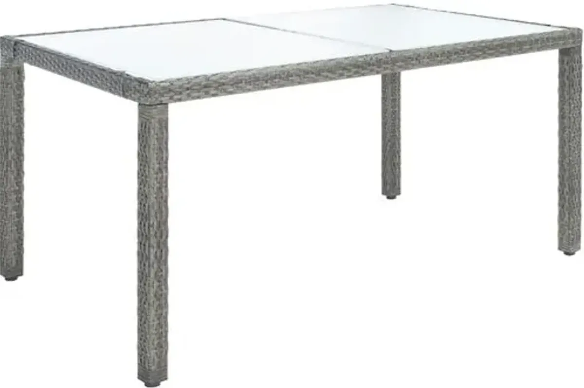 Janis 7-Pc Outdoor Dining Set - Gray/White