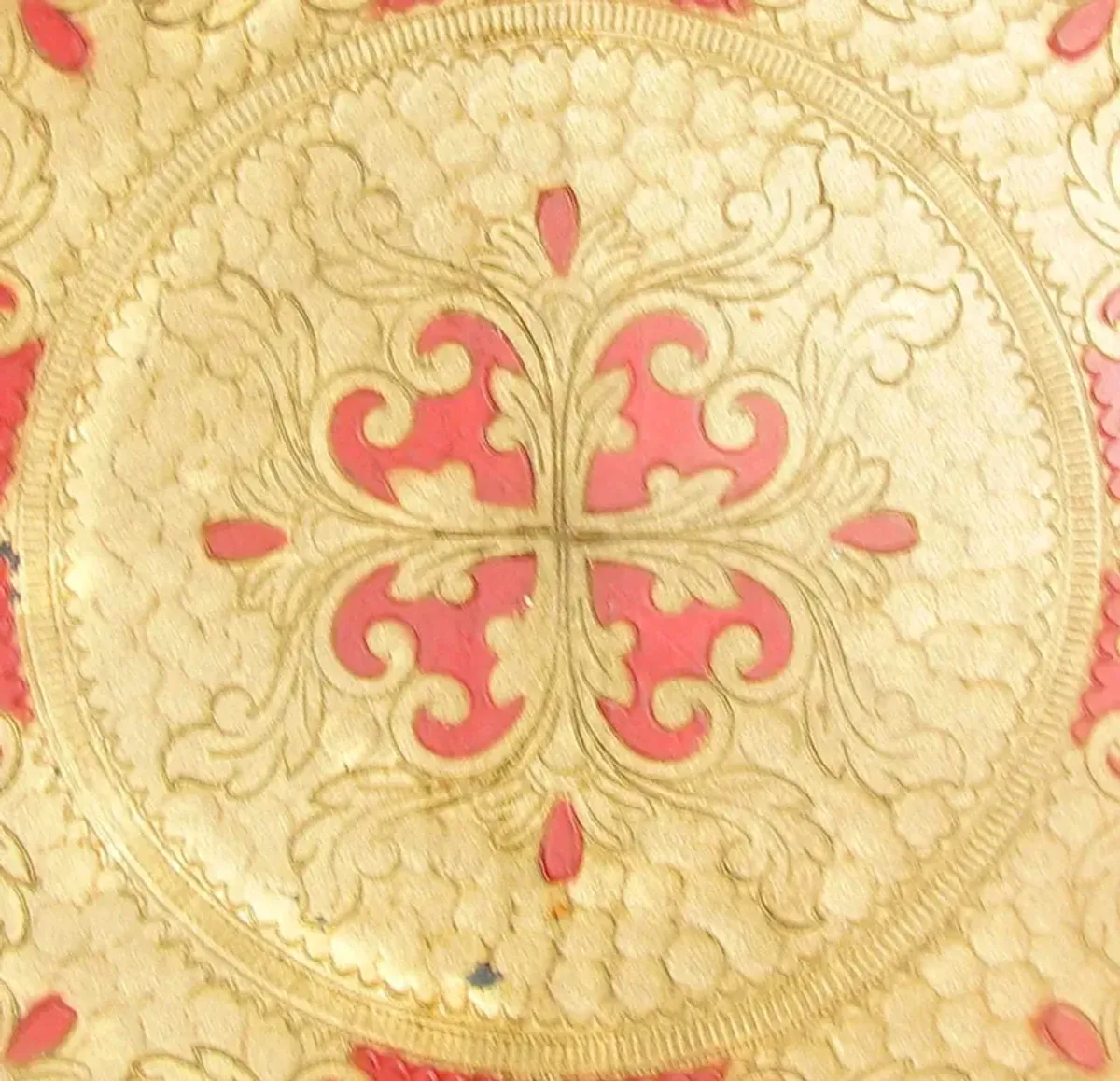 Red & Gold Italian Florentine Tray - Chez Vous