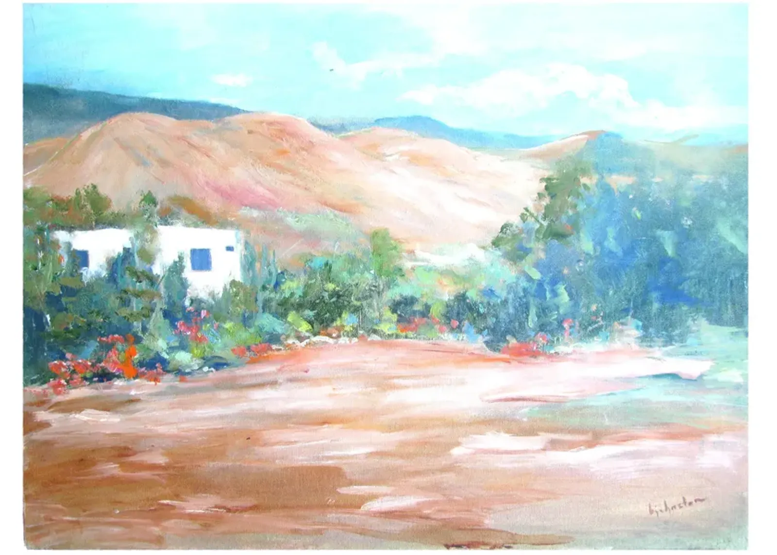 Southwestern Landscape by BJ Johnston - Chez Vous - Blue