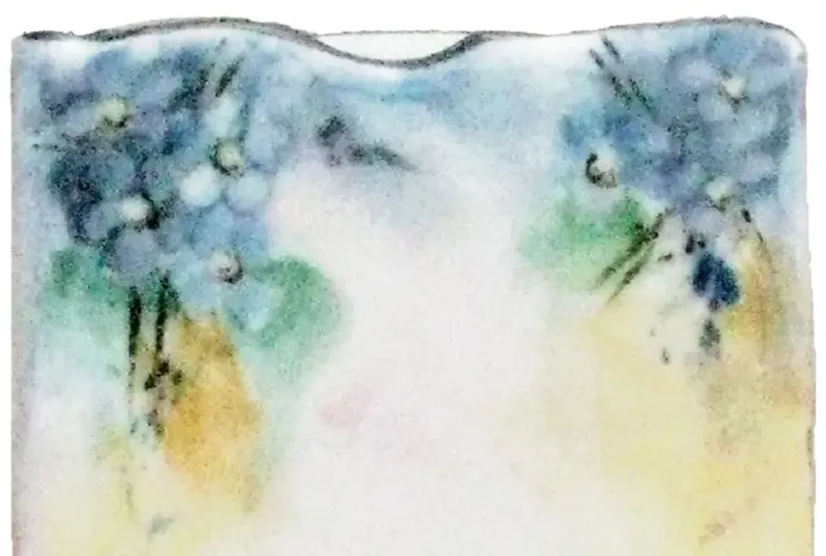 1920s Handpainted Match Strike / Ashtray - Chez Vous - Blue