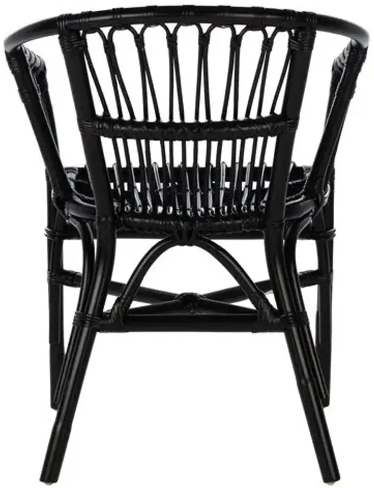 Set of 2 Bruno Rattan Accent Chairs - Black, Comfortable, Durable