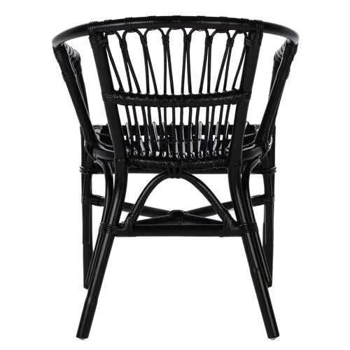 Set of 2 Bruno Rattan Accent Chairs - Black, Comfortable, Durable
