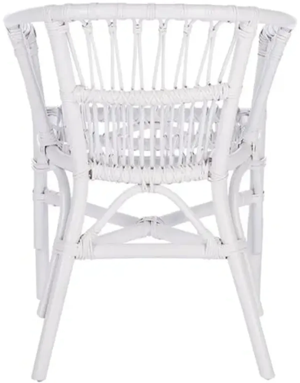 Set of 2 Bruno Rattan Accent Chairs - White, Comfortable, Durable