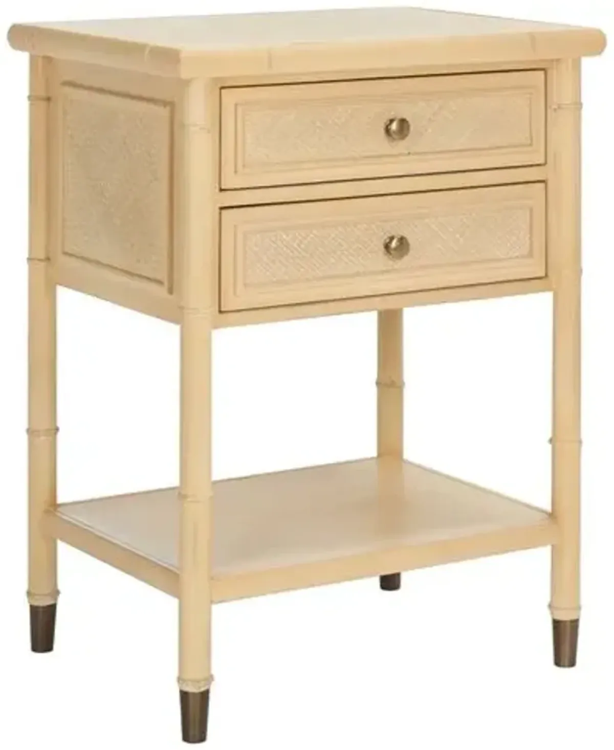 Ewen Accent Table - Light Blonde/Gold - Beige - 26.5H x 20.5W x 18D in
