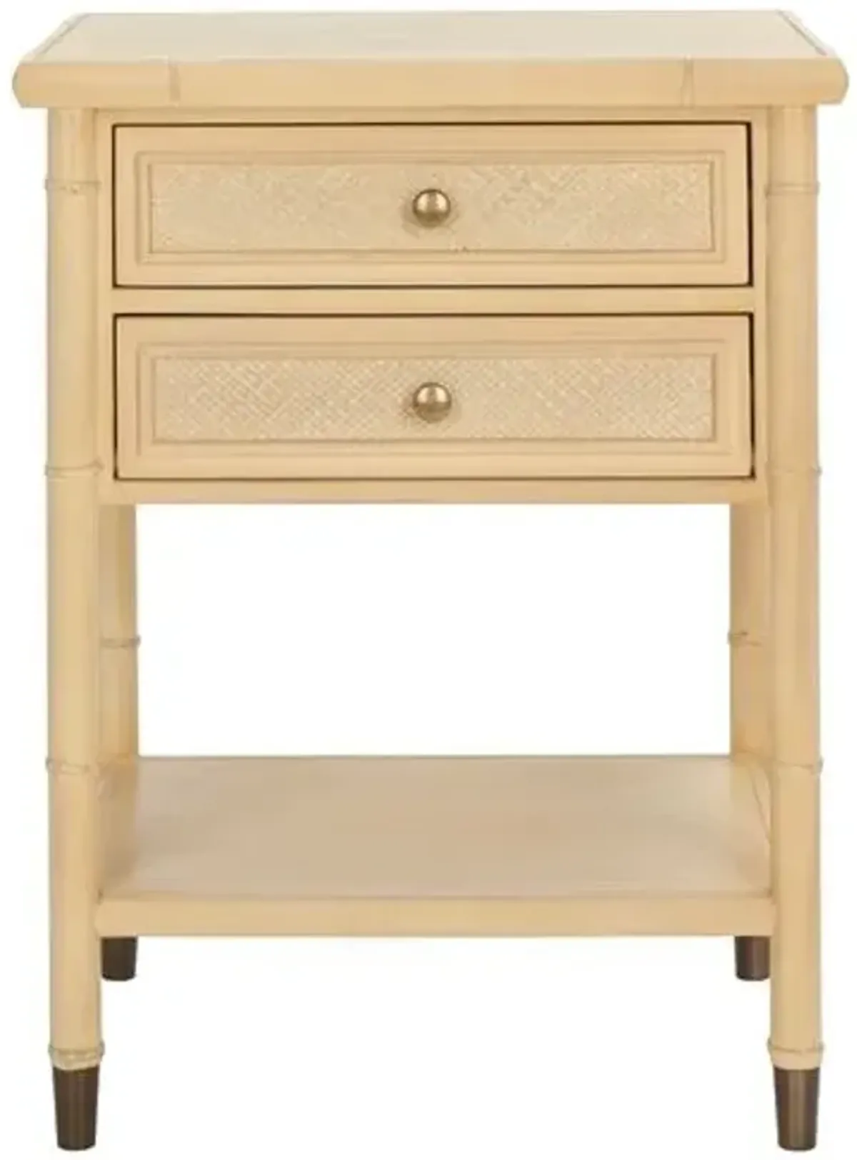 Ewen Accent Table - Light Blonde/Gold - Beige - 26.5H x 20.5W x 18D in