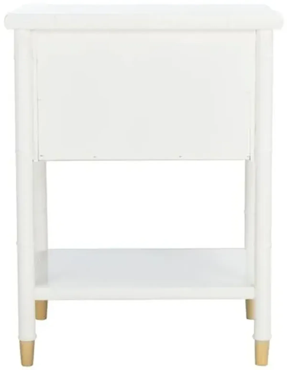 Ewen Accent Table - White/Gold - 26.5H x 20.5W x 18D in