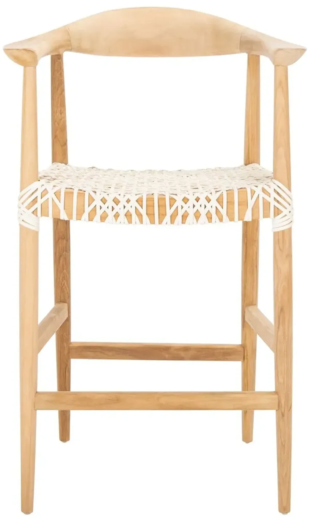 Francesca Counter Stool - Natural/White Leather