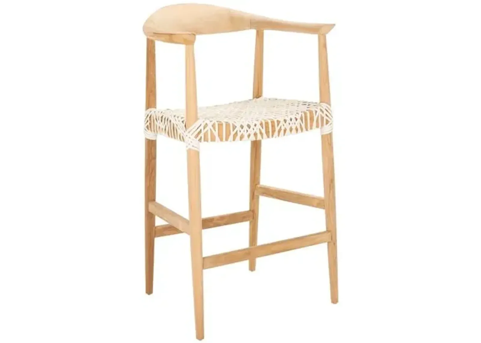 Francesca Counter Stool - Natural/White Leather