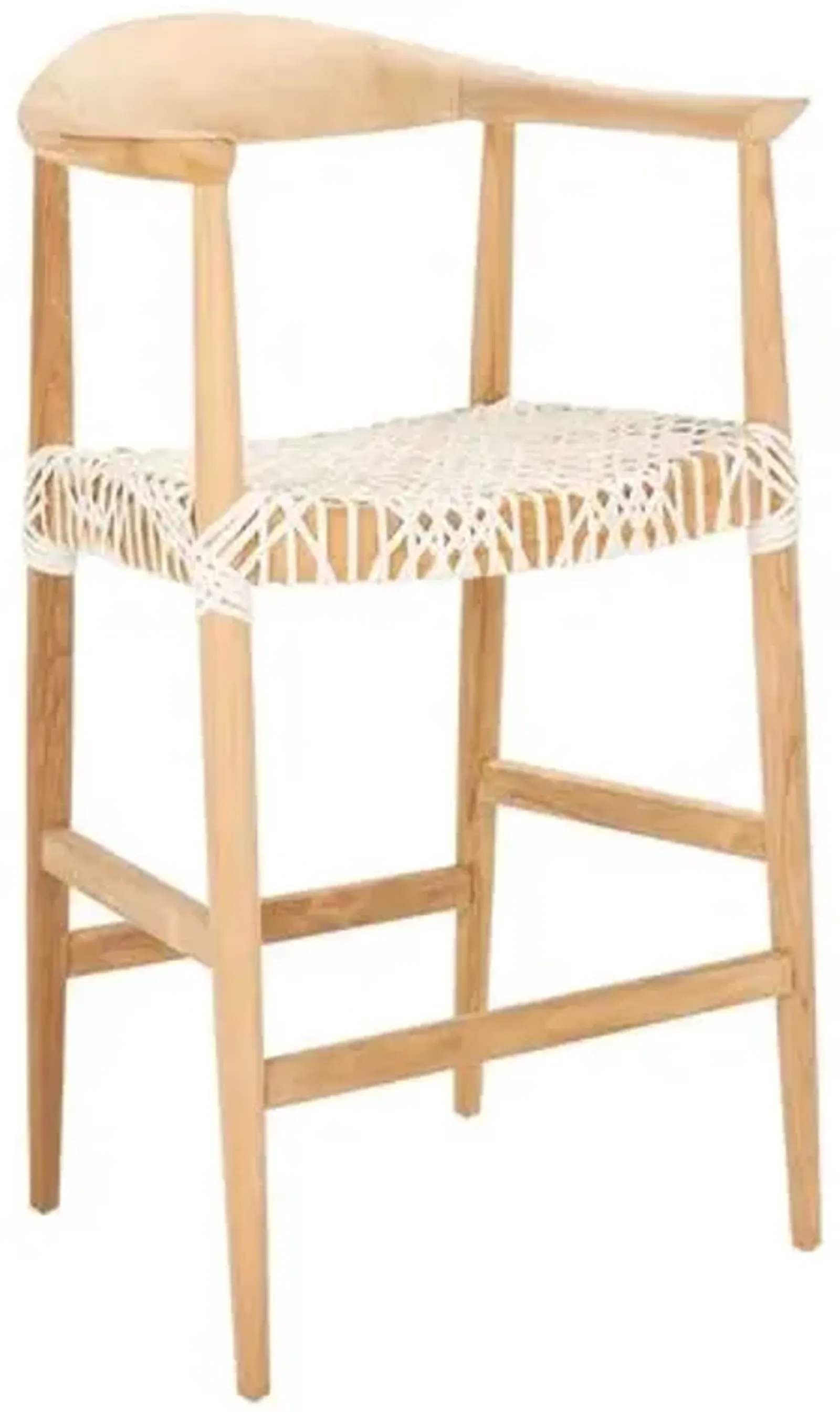 Francesca Counter Stool - Natural/White Leather