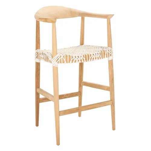 Francesca Counter Stool - Natural/White Leather