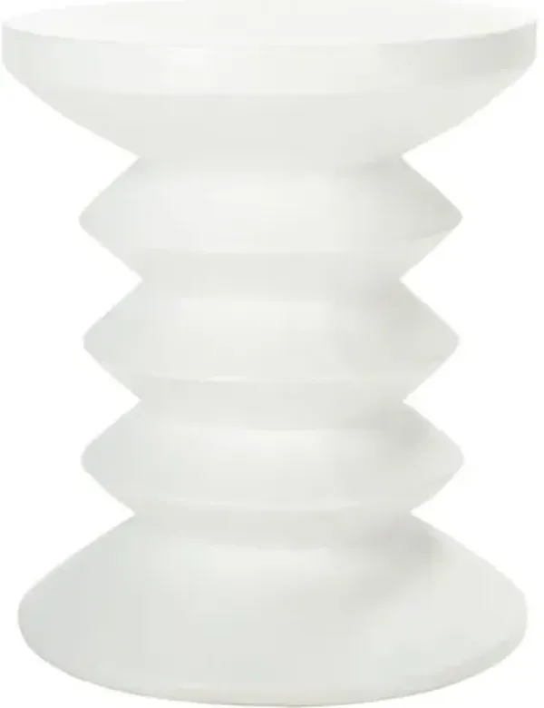 Amelia Concrete Accent Stool - White