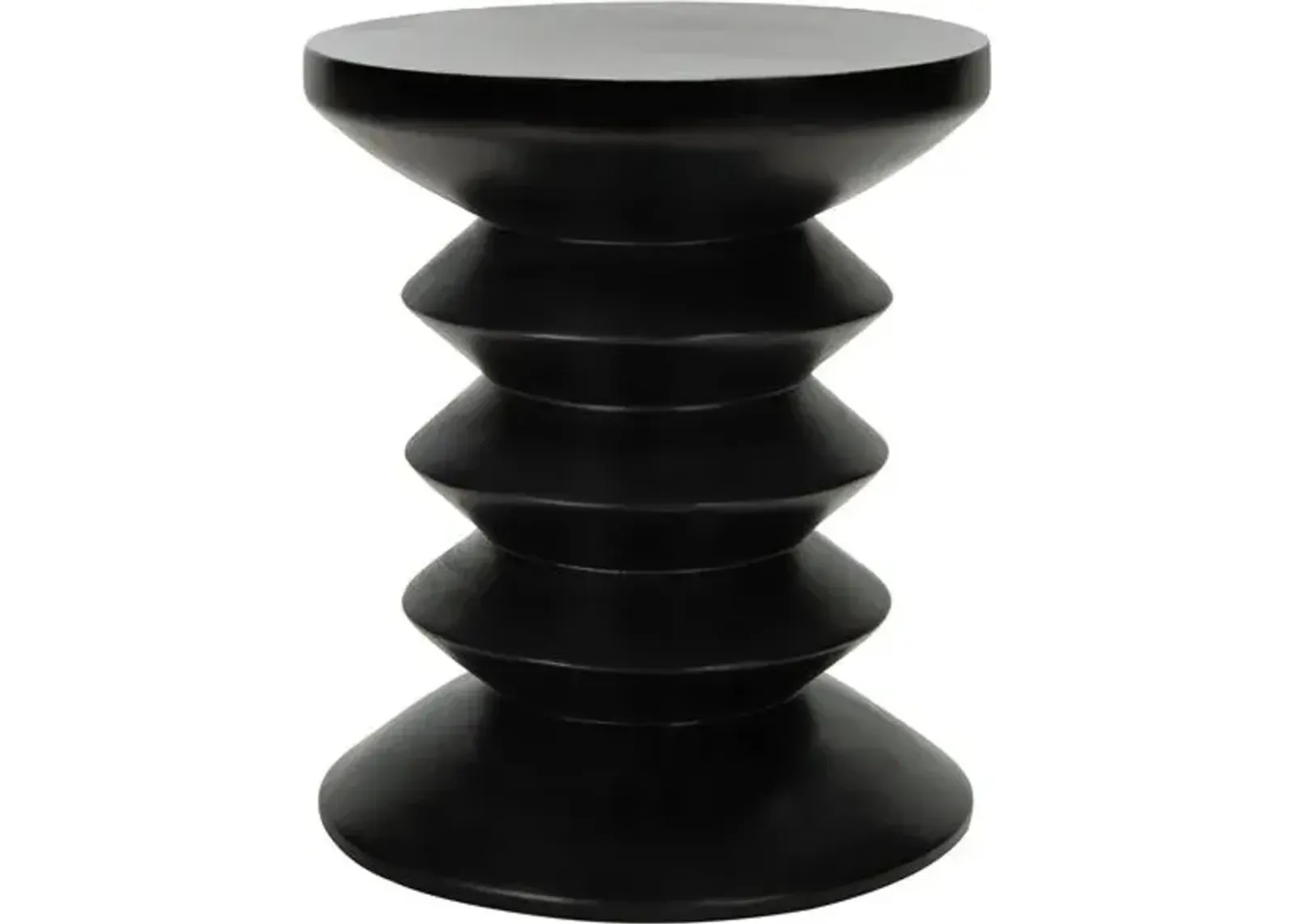 Amelia Concrete Accent Stool - Black