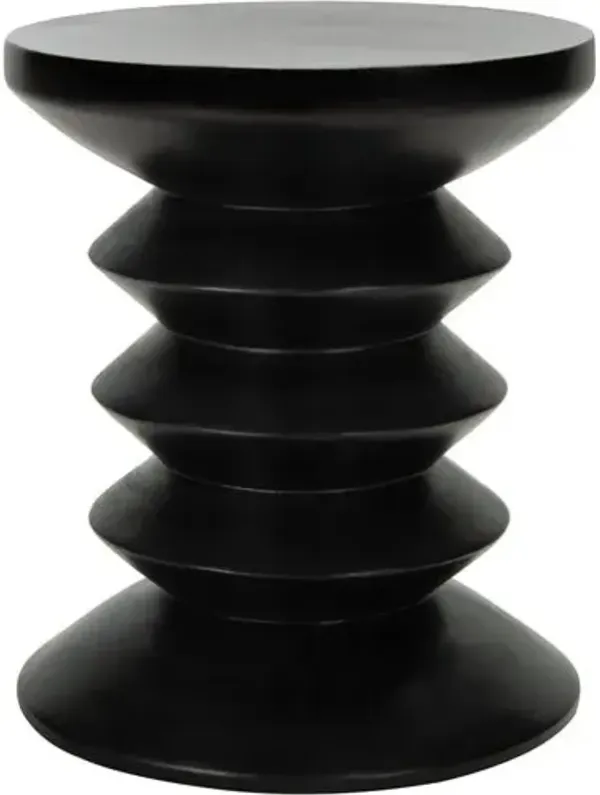 Amelia Concrete Accent Stool - Black