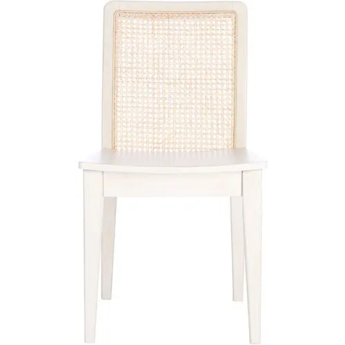 Set of 2 Stefania Rattan Dining Chairs - White