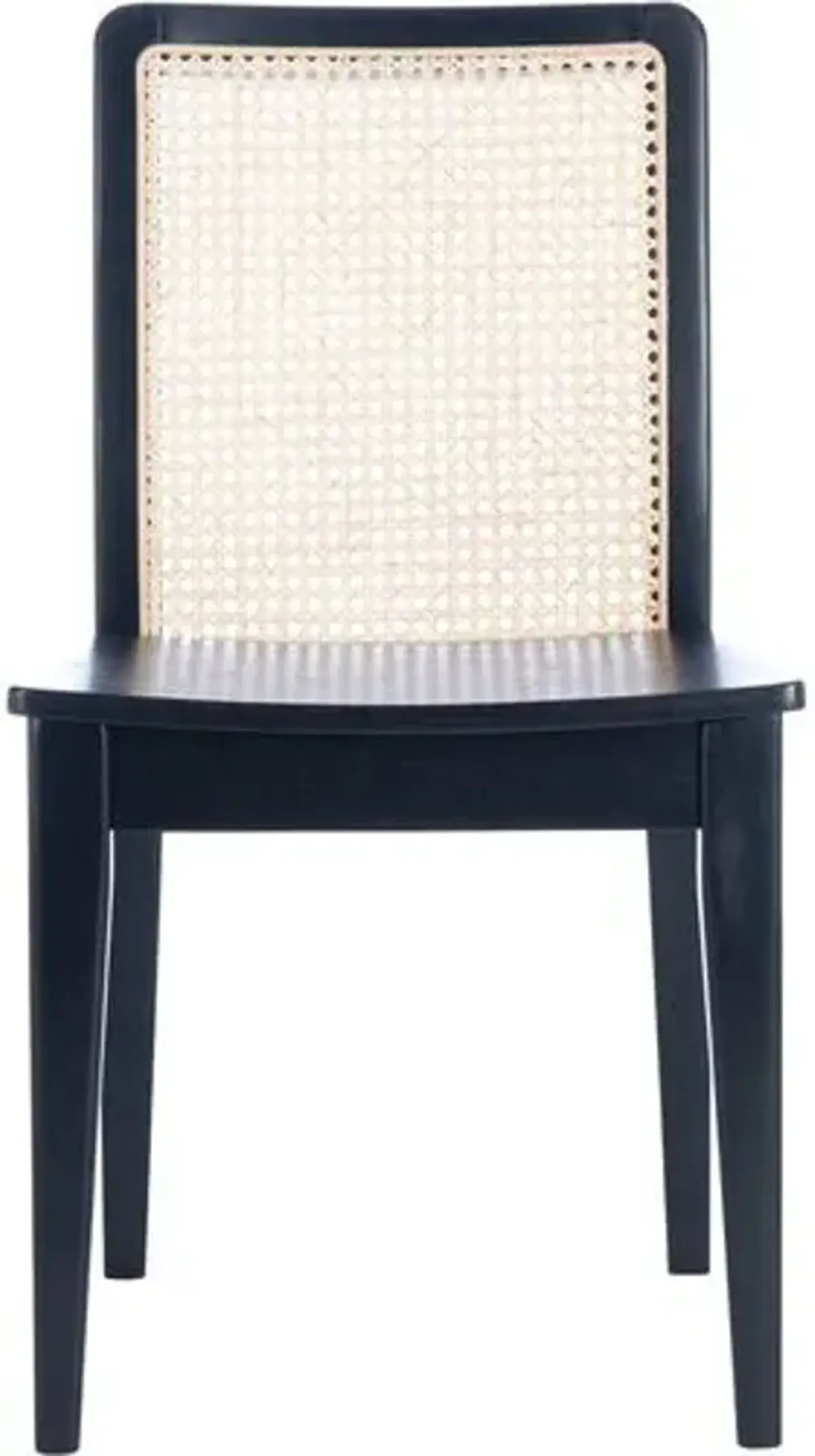 Set of 2 Stefania Rattan Dining Chairs - Black