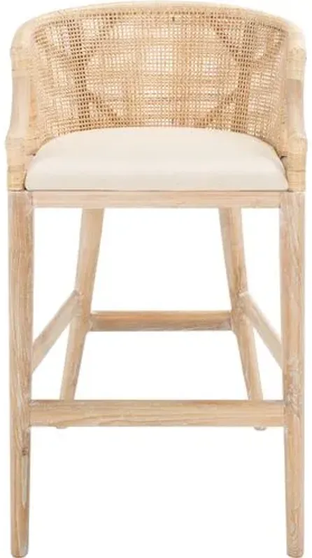 Sara Rattan Barstool - White