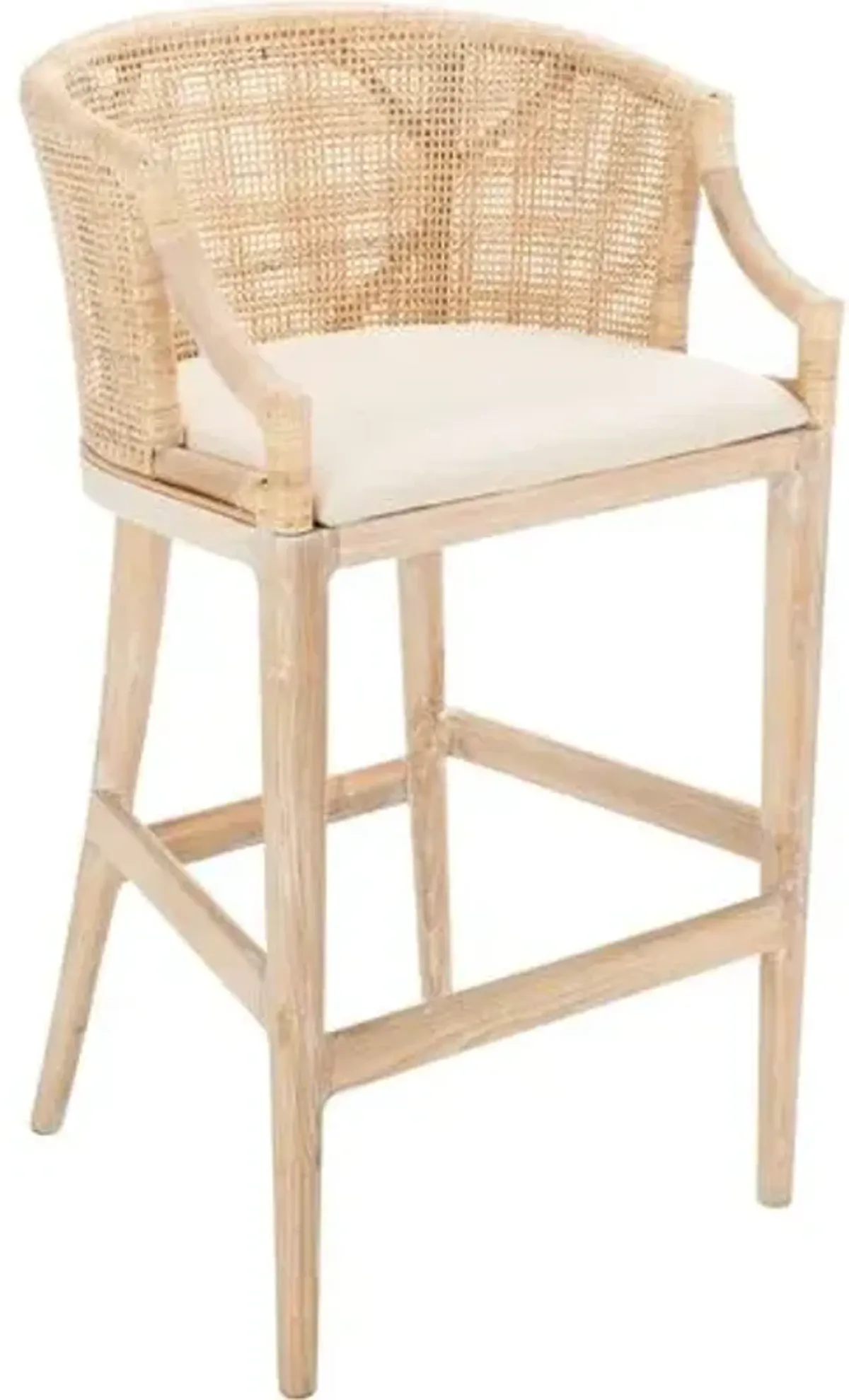 Sara Rattan Barstool - White