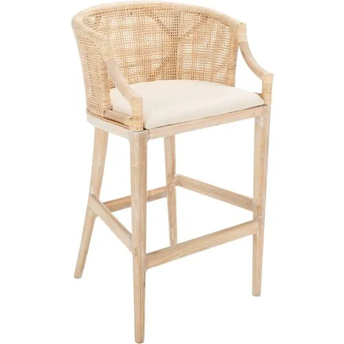 Sara Rattan Barstool - White