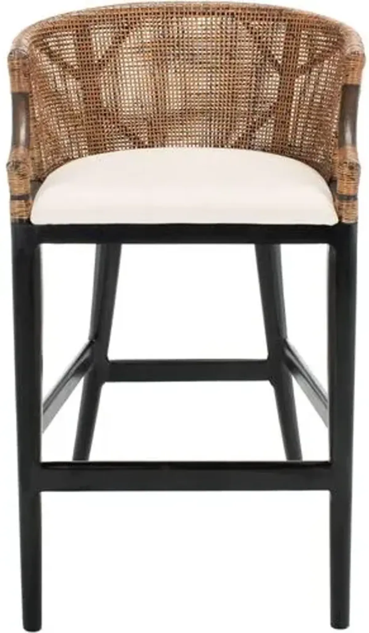 Henrietta Rattan Barstool - Black - White