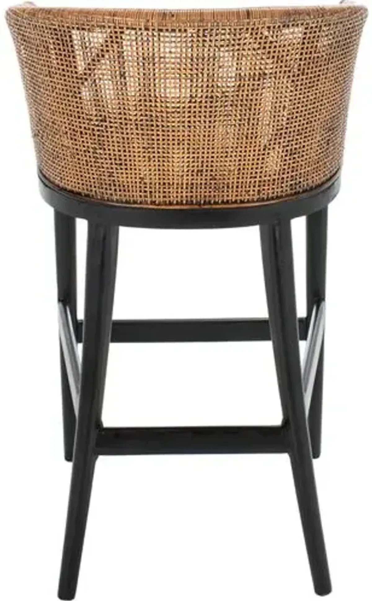 Henrietta Rattan Barstool - Black - White