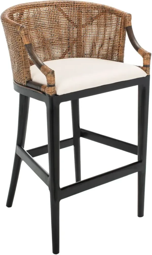 Henrietta Mahogany Barstool - White