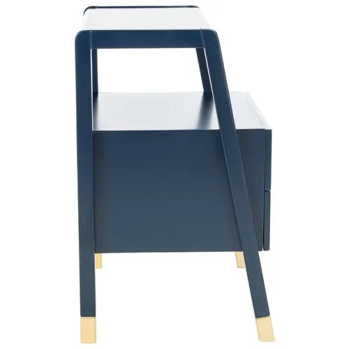 Zeph 2-Drawer Accent Table - Navy/Gold - Blue - 24H x 19W x 15D in