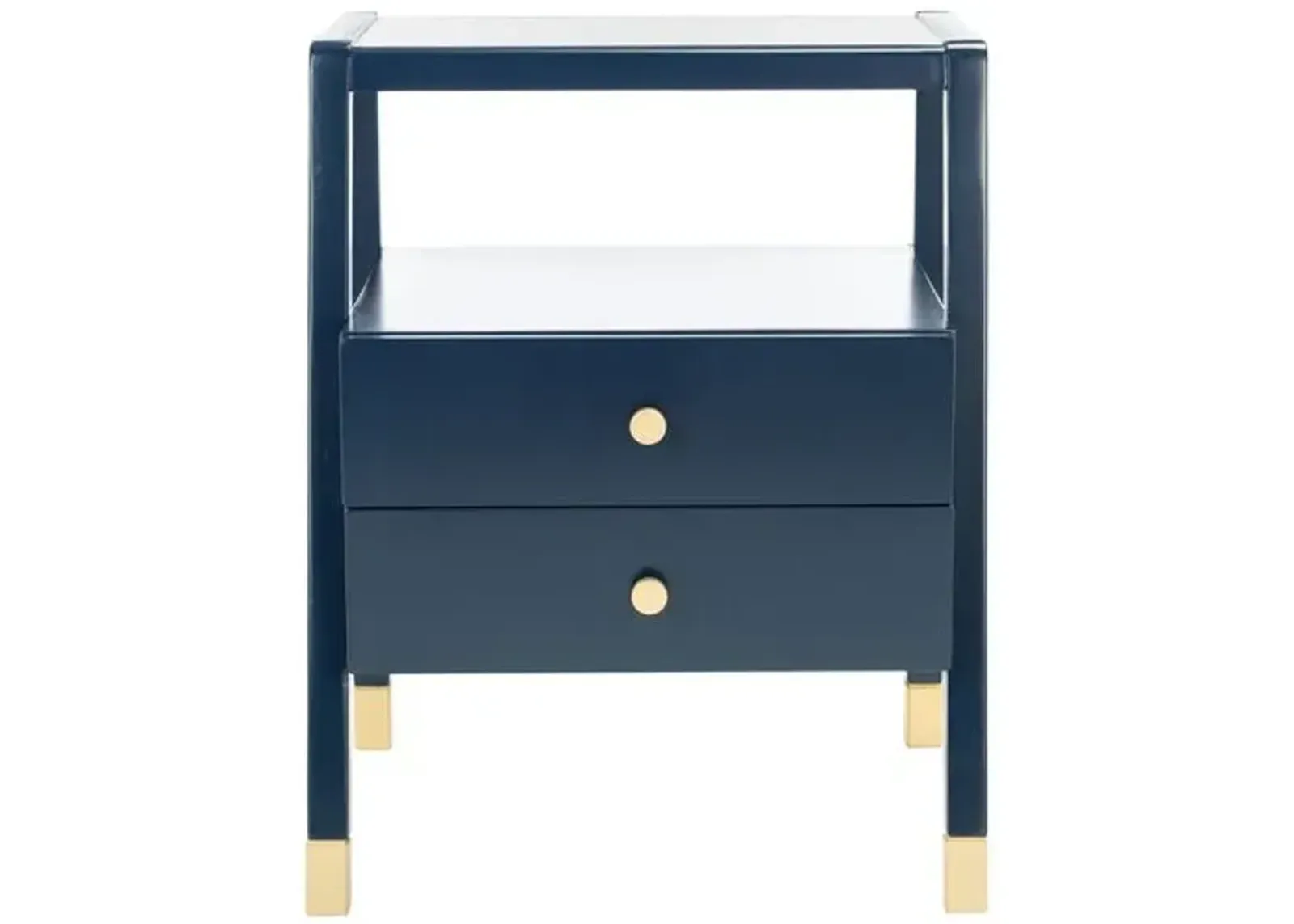 Zeph 2-Drawer Accent Table - Navy/Gold - Blue - 24H x 19W x 15D in