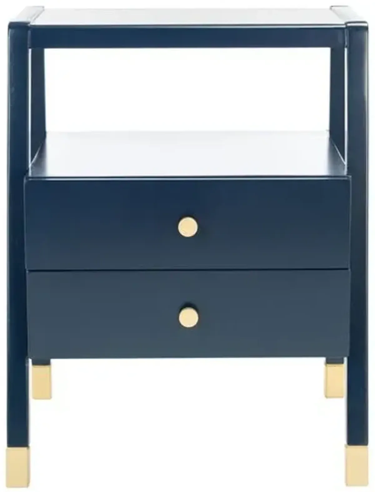 Zeph 2-Drawer Accent Table - Navy/Gold - Blue - 24H x 19W x 15D in