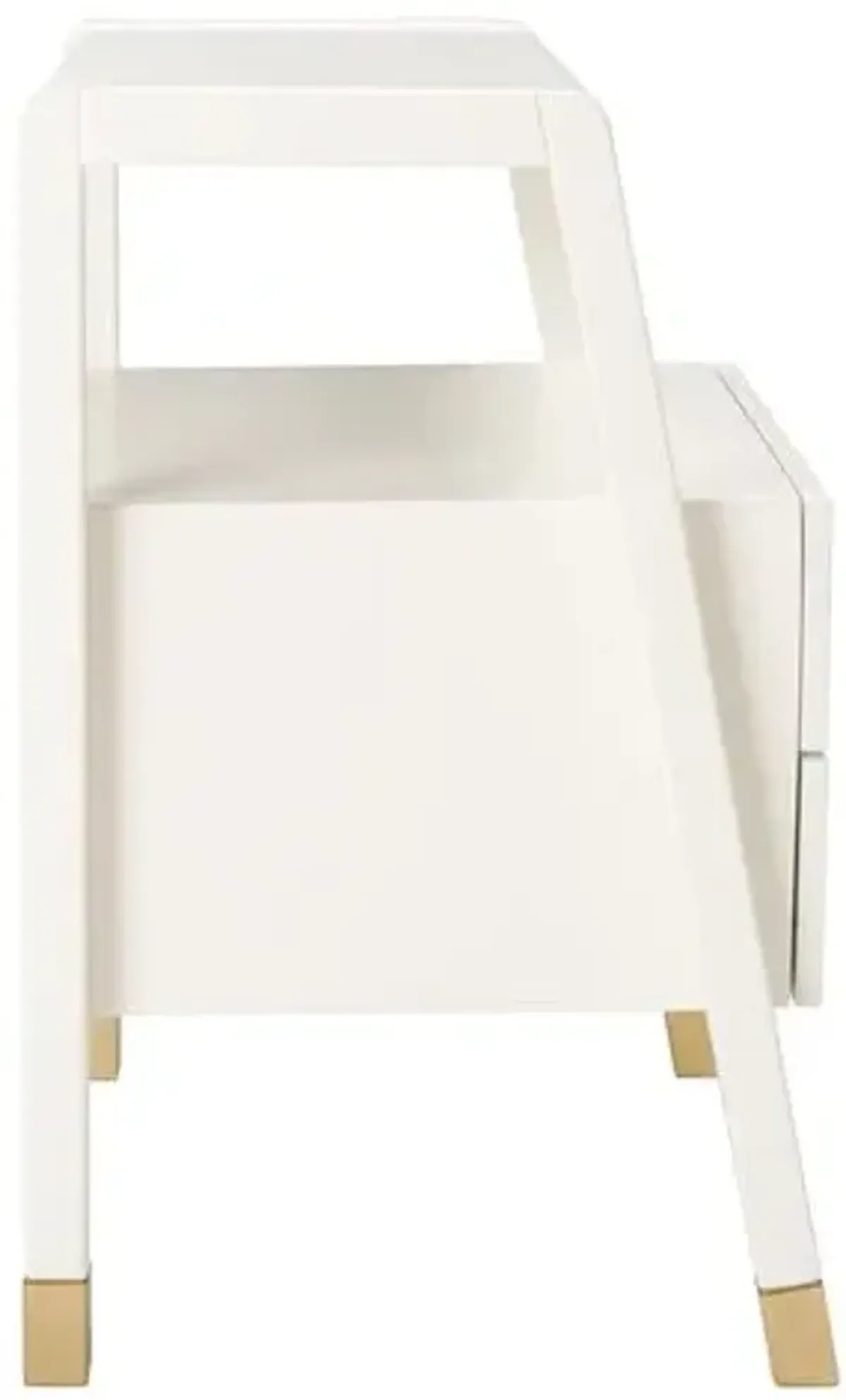 Zeph 2-Drawer Accent Table - White/Gold - 24.02H x 19W x 15D in