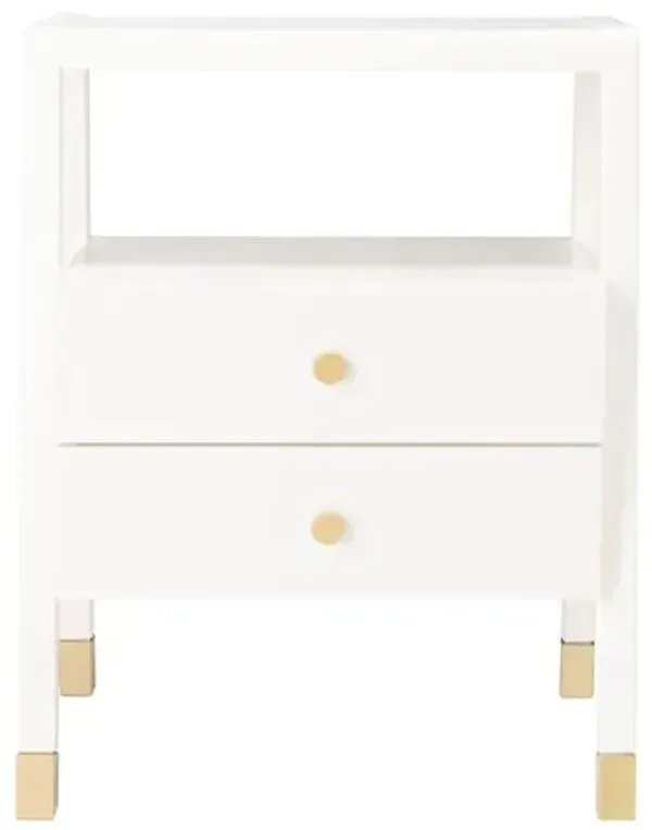 Zeph 2-Drawer Accent Table - White - 24.02H x 19W x 15D in