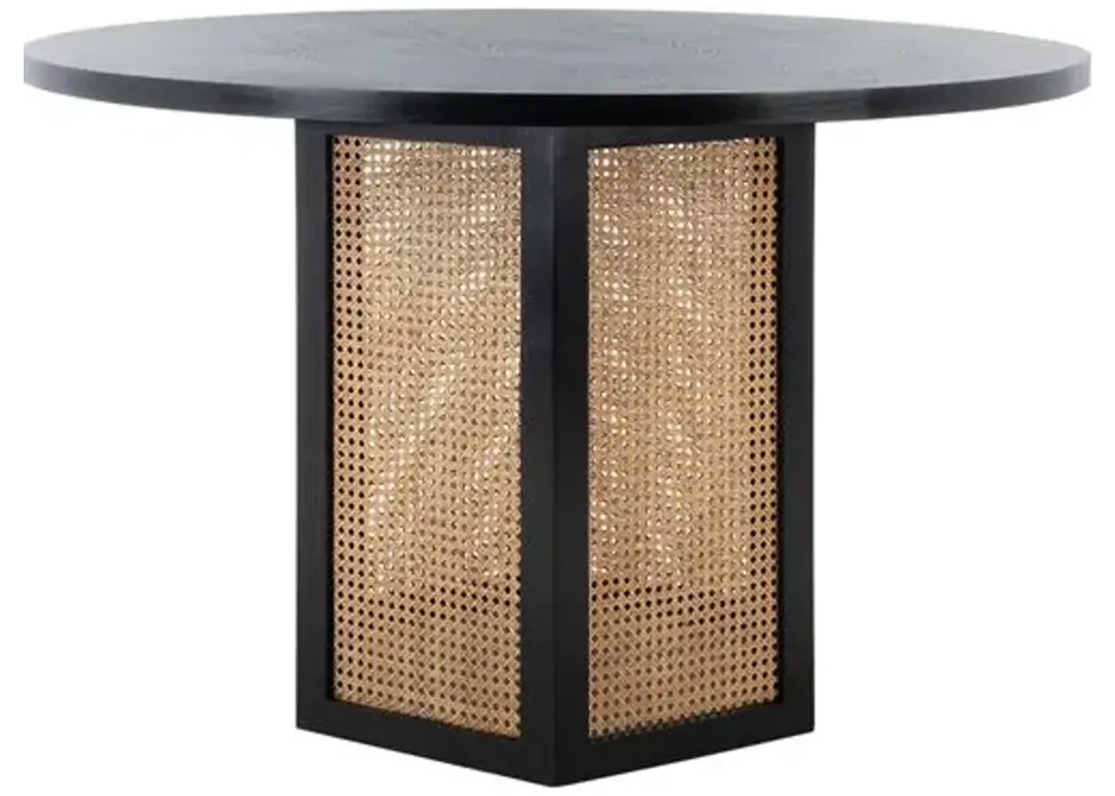 Addison Cane Dining Table - Black