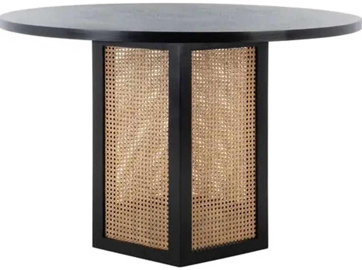 Addison Cane Dining Table - Black