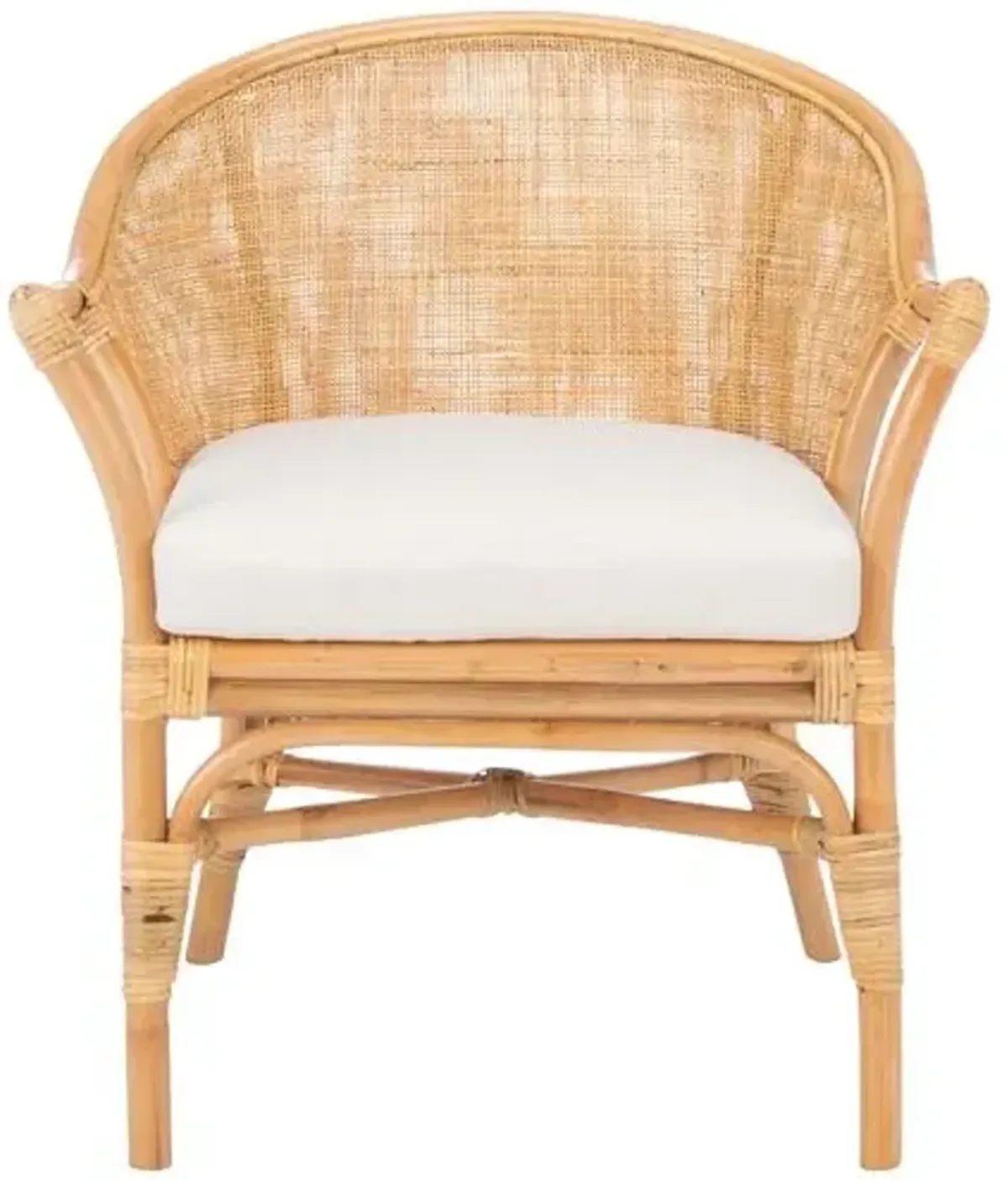 Elfreda Rattan Accent Chair - White, Comfortable, Durable, Cushioned