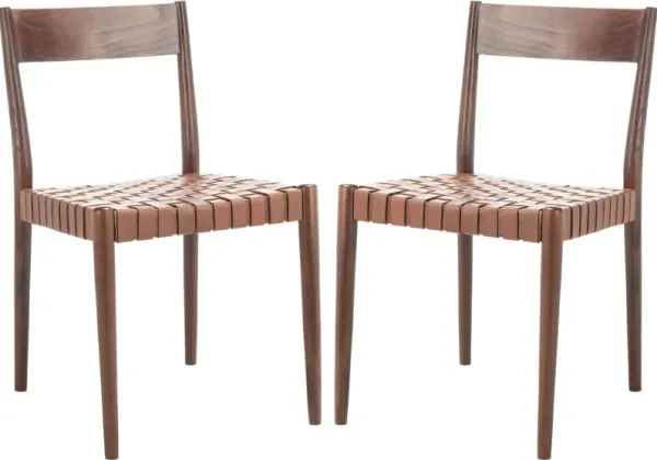 S/2 Vince Leather Dining Chairs