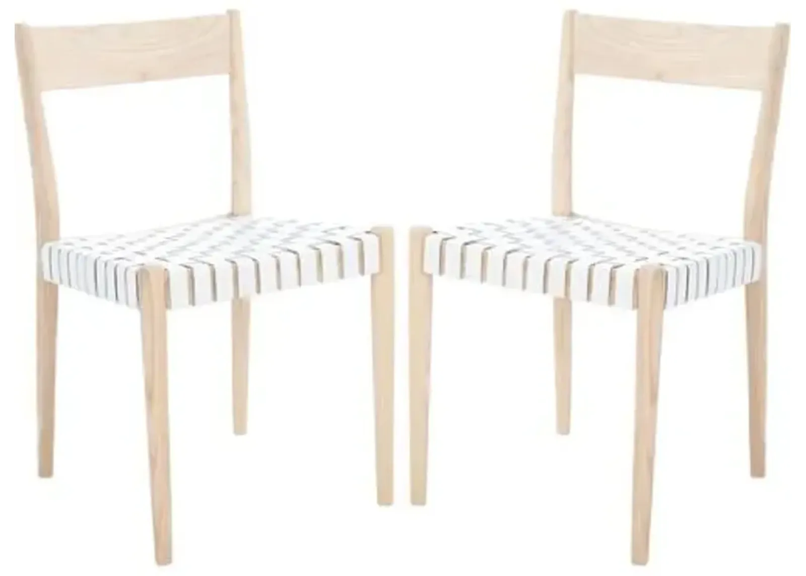 Set of 2 Vince Leather Dining Chairs - White