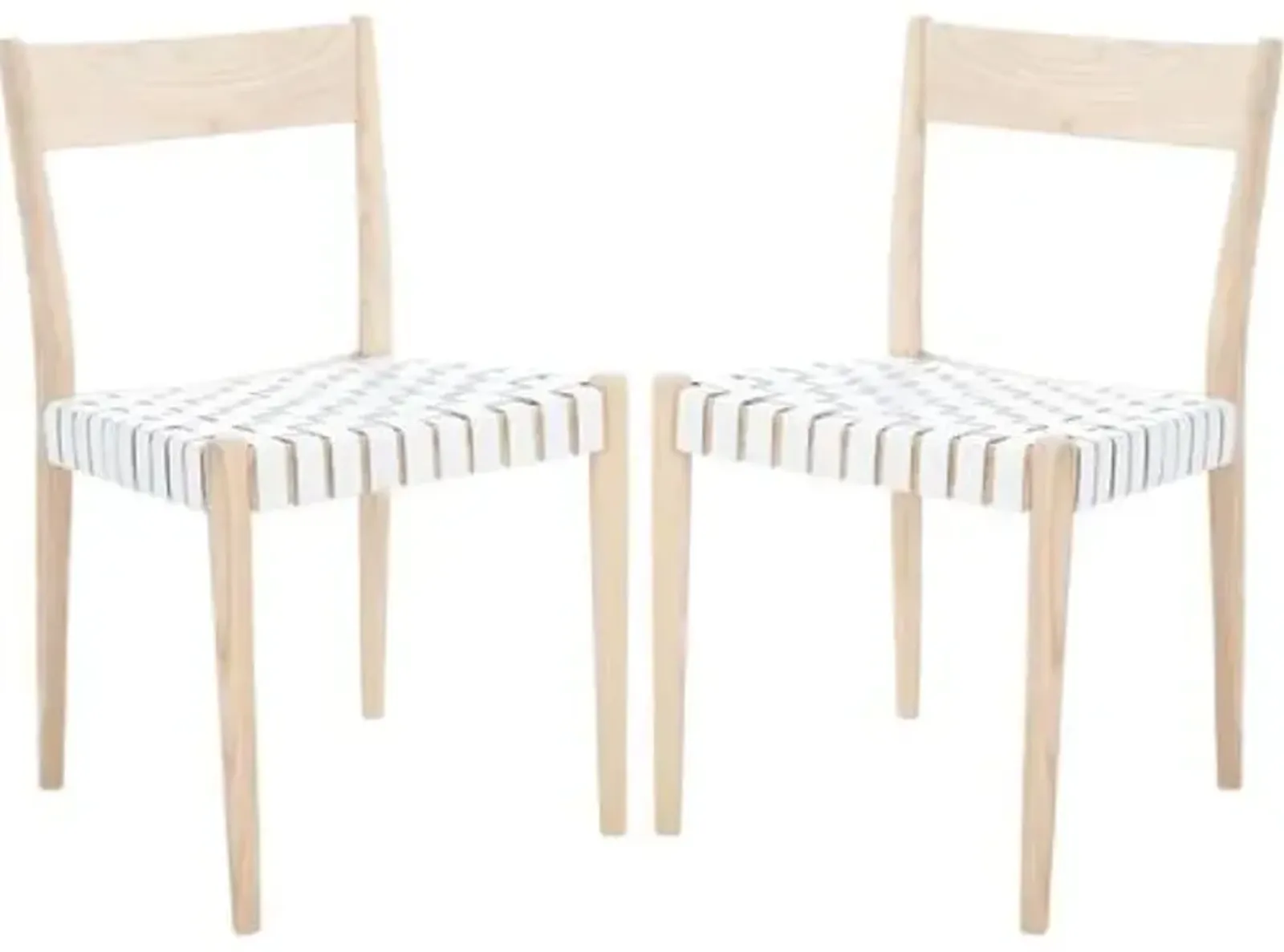 Set of 2 Vince Leather Dining Chairs - White