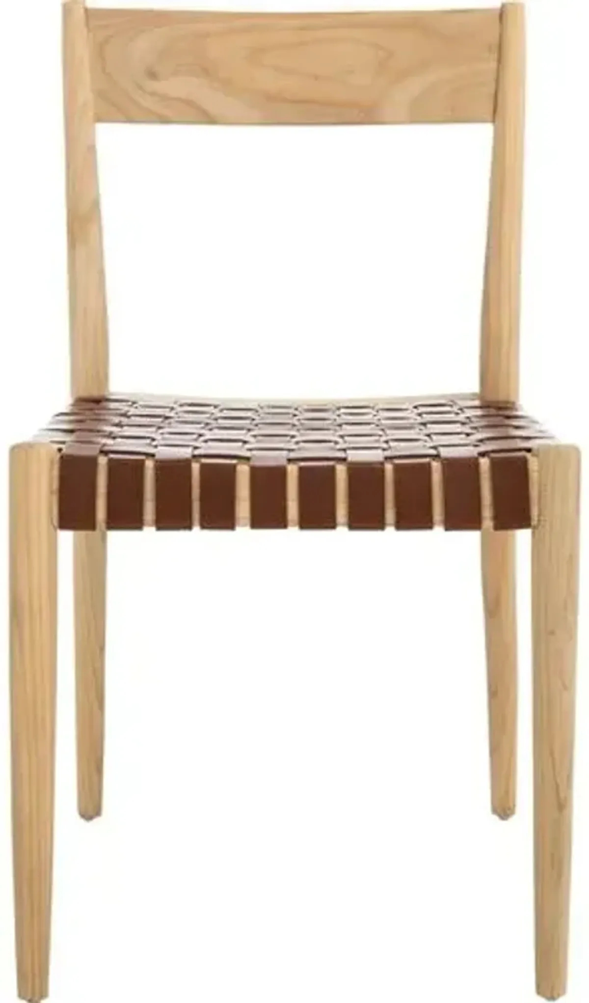 Set of 2 Vince Leather Dining Chairs - Brown